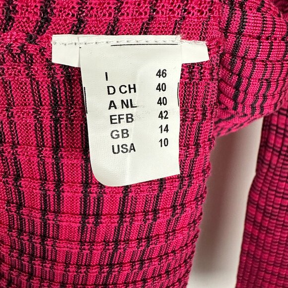 Missoni‎ Y2K Long Line Length Open Front Cardigan Sweater Pink/Black Size 10 - Picture 7 of 8